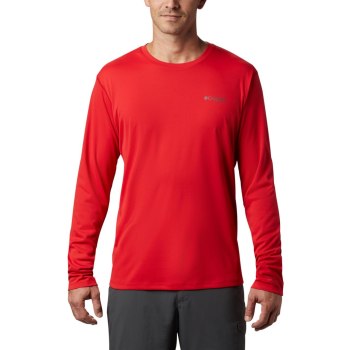 Columbia PFG Zero Rules Long Sleeve, Sudaderas Rojos Para Hombre | 287140-PYR